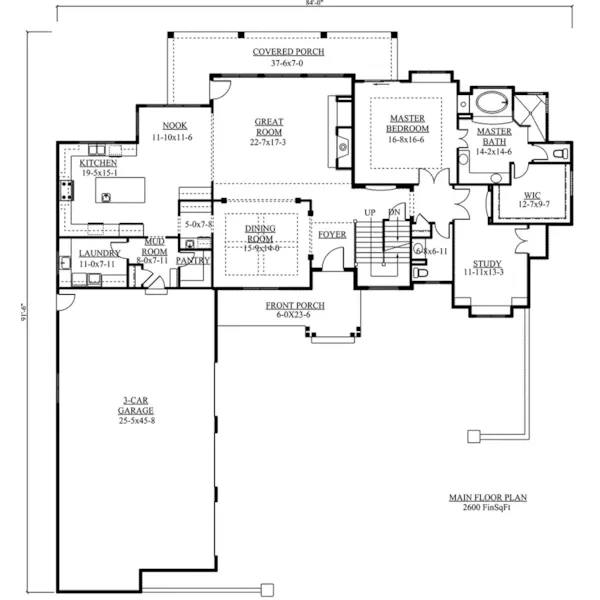 Luxury House Plan First Floor - Granby Peak Mountain Home 101D-0032 - Search House Plans and More