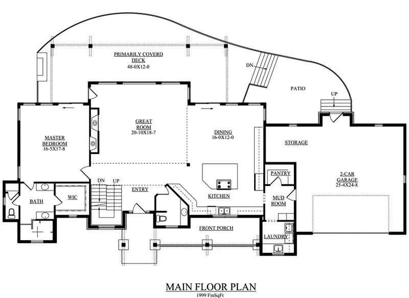 Craftsman House Plan First Floor - Snowmass Point Prairie Home 101D-0033 - Shop House Plans and More