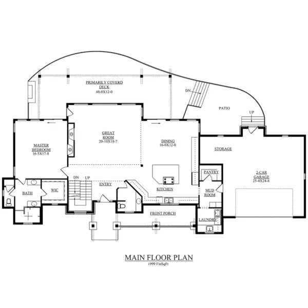 Mountain House Plan First Floor - Snowmass Point Prairie Home 101D-0033 - Shop House Plans and More