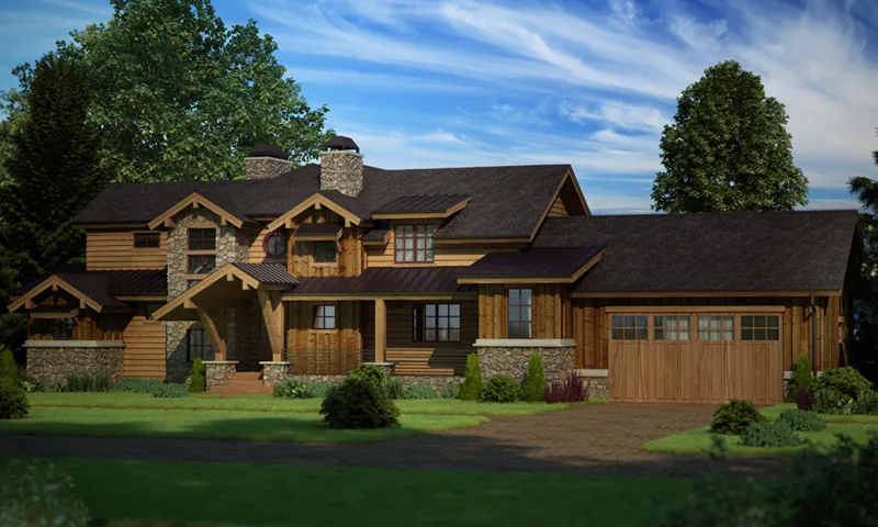 Craftsman House Plan Front of Home - Snowmass Point Prairie Home 101D-0033 - Shop House Plans and More