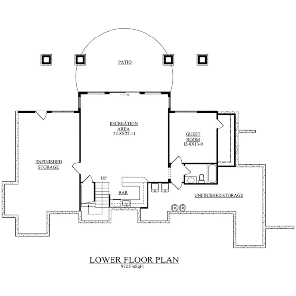 Mountain House Plan Lower Level Floor - Snowmass Point Prairie Home 101D-0033 - Shop House Plans and More