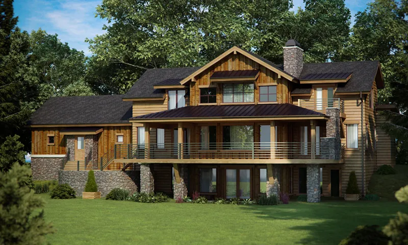 Mountain House Plan Rear Photo 01 - Snowmass Point Prairie Home 101D-0033 - Shop House Plans and More