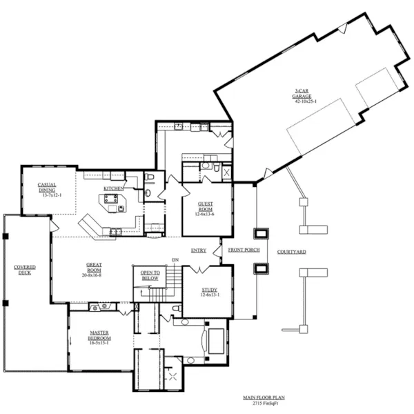 Prairie House Plan First Floor - Eton Modern Home 101D-0034 - Search House Plans and More