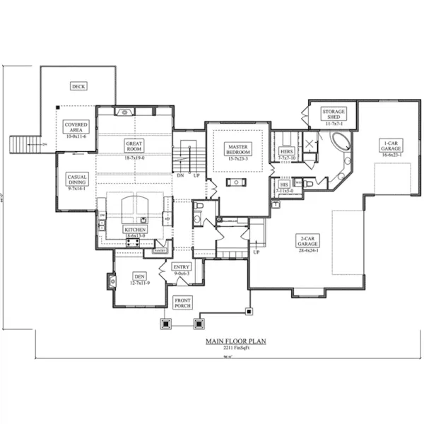 Mountain House Plan First Floor - Reid Falls Prairie Style Home 101D-0036 - Shop House Plans and More