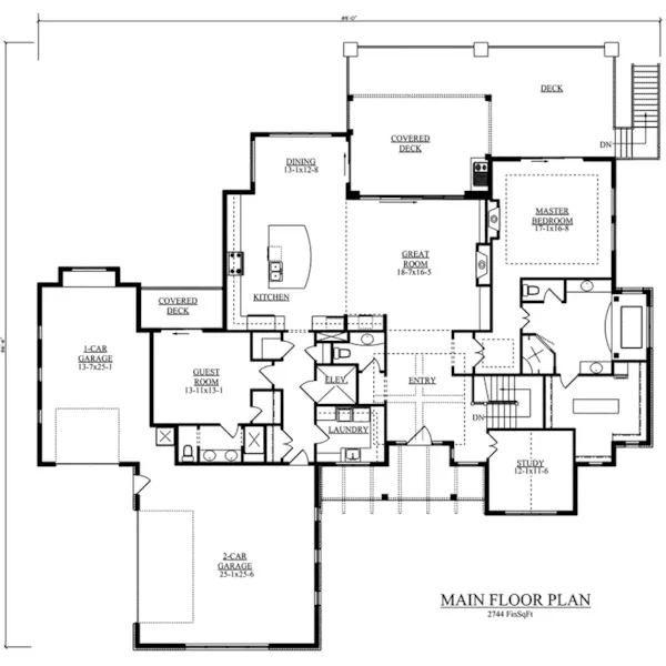 Traditional House Plan First Floor - Wolfe Trail Craftsman Home 101D-0037 - Shop House Plans and More