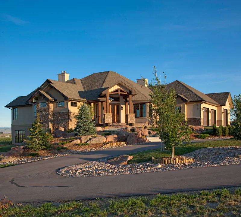 Ranch House Plan Front of Home - Novak Lake Rustic Home 101D-0038 - Shop House Plans and More