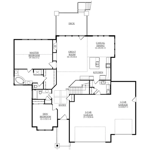 Craftsman House Plan First Floor - Torreys Peak Craftsman Home 101D-0039 - Shop House Plans and More