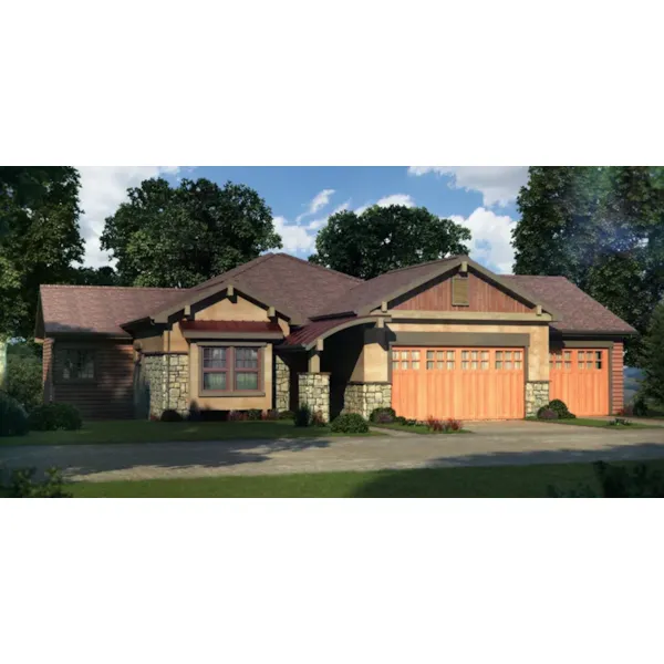 Craftsman House Plan Front of Home - Torreys Peak Craftsman Home 101D-0039 - Shop House Plans and More