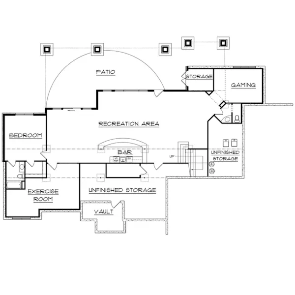 Arts & Crafts House Plan Lower Level Floor - Graham Farm Country Home 101D-0041 - Search House Plans and More