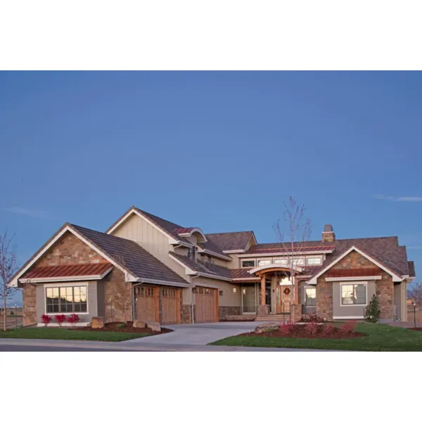 Farmhouse Plan Front of Home - Aaron Creek Country Home 101D-0042 - Search House Plans and More