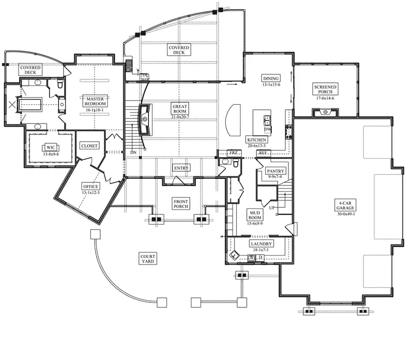 First Floor - 101D-0043 - Shop House Plans and More