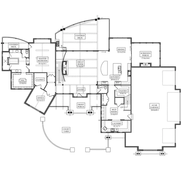 First Floor - Phoenix Rustic Luxury Home 101D-0043 - Shop House Plans and More