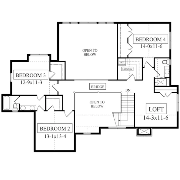 Mountain House Plan Second Floor - Eagle Point Luxury Home 101D-0044 - Search House Plans and More