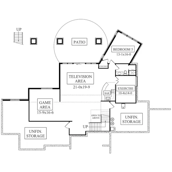 Mountain House Plan Lower Level Floor - Eagle Point Luxury Home 101D-0044 - Search House Plans and More