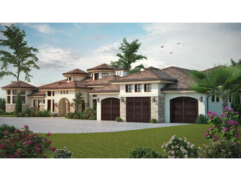 Florida House Plan Front Photo 01 - Paradise Beach Luxury Home 101D-0048 - Shop House Plans and More