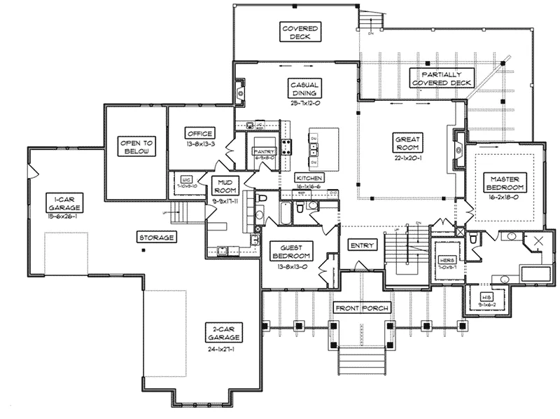 European House Plan First Floor - Murphy Bend Luxury Home 101D-0050 - Shop House Plans and More