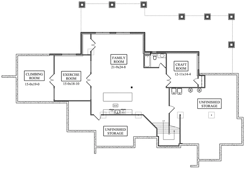 Craftsman House Plan Lower Level Floor - Murphy Bend Luxury Home 101D-0050 - Shop House Plans and More