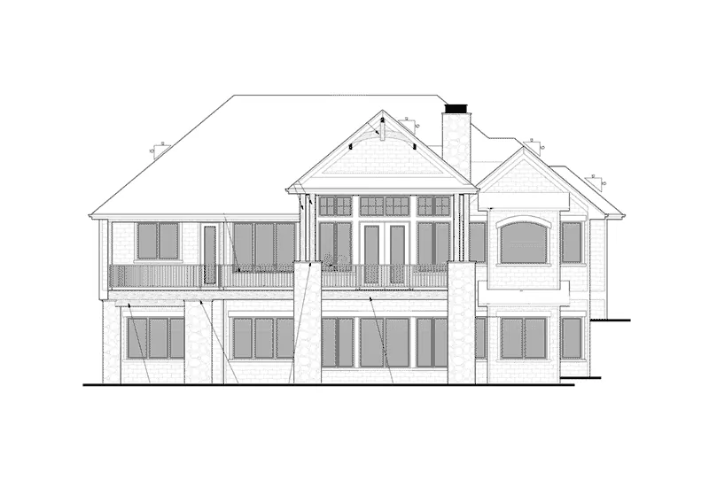 Rustic House Plan Rear Elevation - Hastings Craftsman Ranch Home 101D-0057 - Search House Plans and More