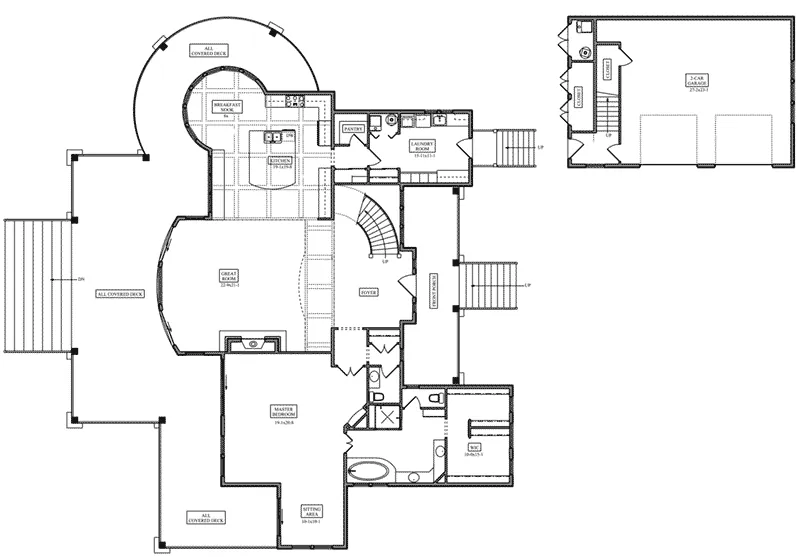 Craftsman House Plan First Floor - Clear Cove Craftsman Home 101D-0058 - Search House Plans and More