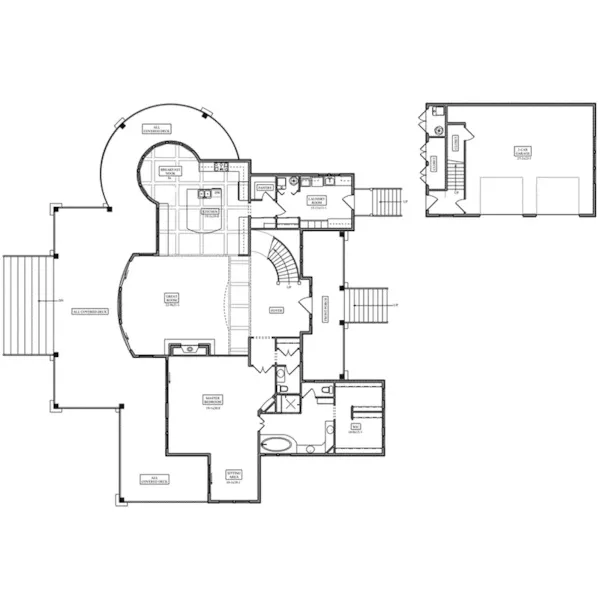 Rustic House Plan First Floor - Clear Cove Craftsman Home 101D-0058 - Search House Plans and More