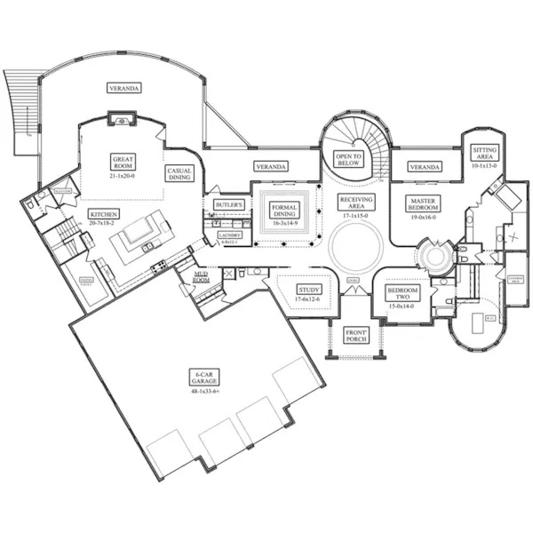 Ranch House Plan First Floor - Carlton Glen Luxury Home 101D-0060 - Search House Plans and More