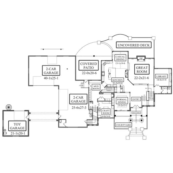 Tudor House Plan First Floor - Kingdel Creek Luxury Home 101D-0061 - Search House Plans and More