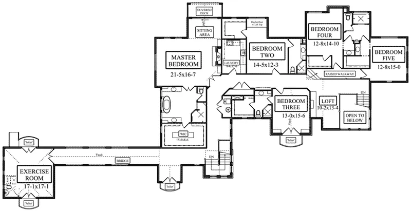 Craftsman House Plan Second Floor - Kingdel Creek Luxury Home 101D-0061 - Search House Plans and More