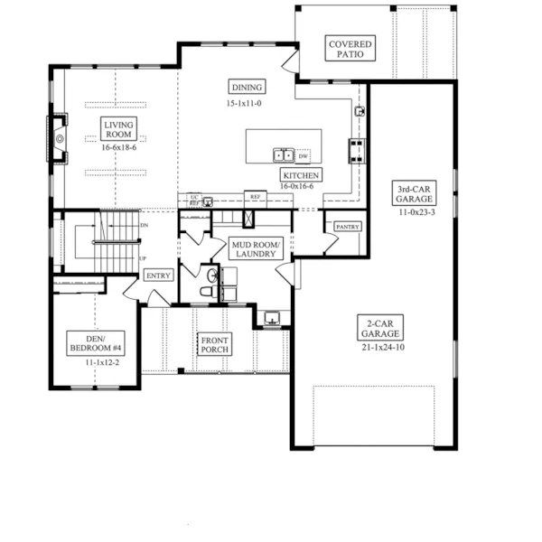 Modern Farmhouse Plan First Floor - Decker Valley Modern Farmhouse 101D-0067 - Search House Plans and More