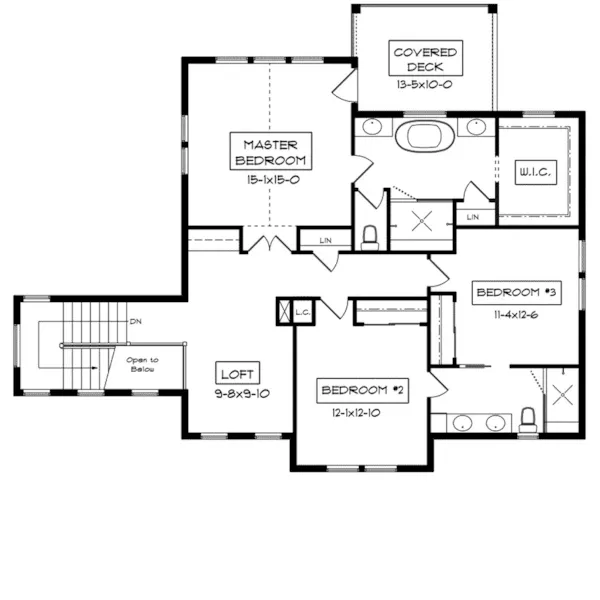 Modern Farmhouse Plan Second Floor - Decker Valley Modern Farmhouse 101D-0067 - Search House Plans and More