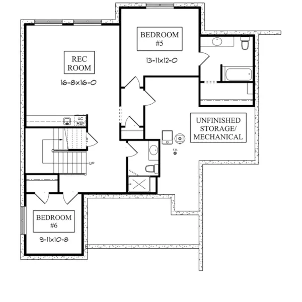 Modern Farmhouse Plan Lower Level Floor - Decker Valley Modern Farmhouse 101D-0067 - Search House Plans and More