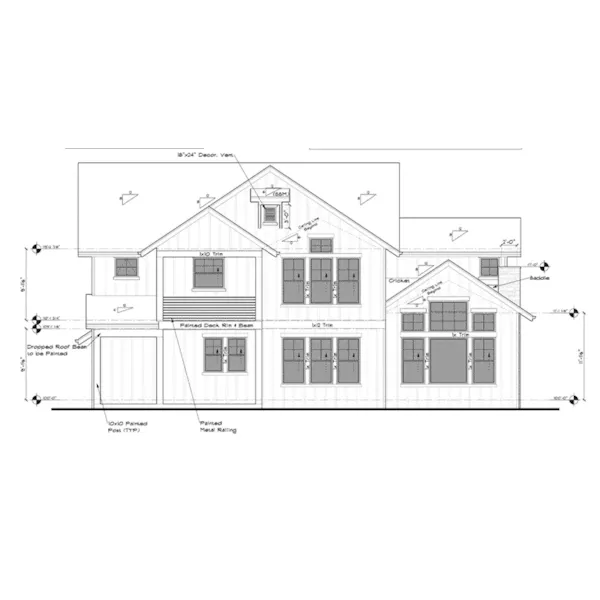 Modern Farmhouse Plan Rear Elevation - Decker Valley Modern Farmhouse 101D-0067 - Search House Plans and More