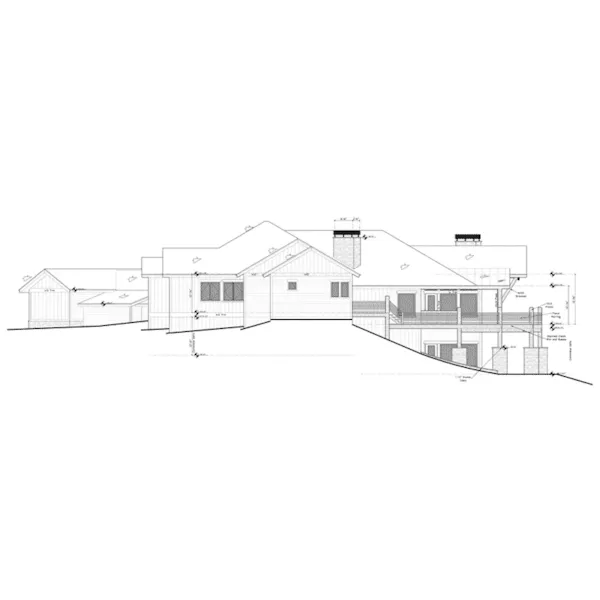 Rustic House Plan Rear Elevation - Black Horse Falls Luxury Home 101D-0069 - Shop House Plans and More