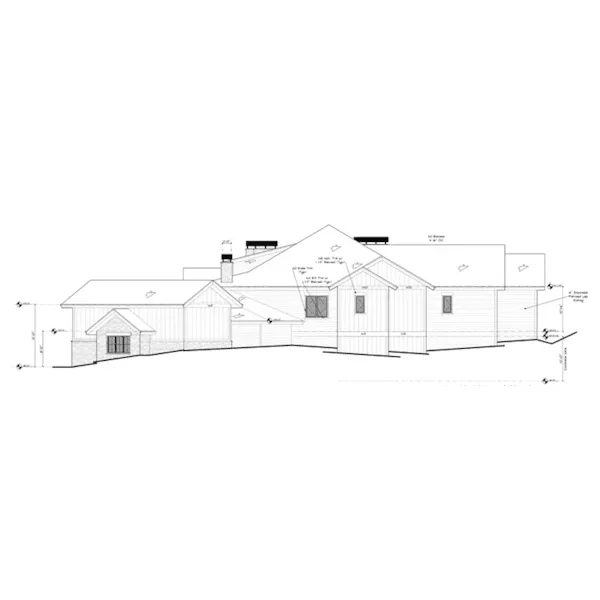 Rustic House Plan Right Elevation - Black Horse Falls Luxury Home 101D-0069 - Shop House Plans and More