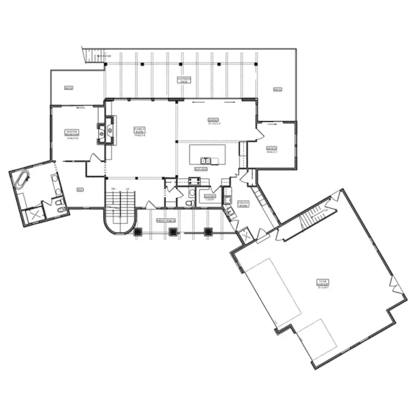 First Floor - Sylvan Lake Rustic Home 101D-0070 - Shop House Plans and More