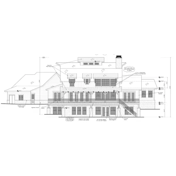 Rear Elevation - Sylvan Lake Rustic Home 101D-0070 - Shop House Plans and More