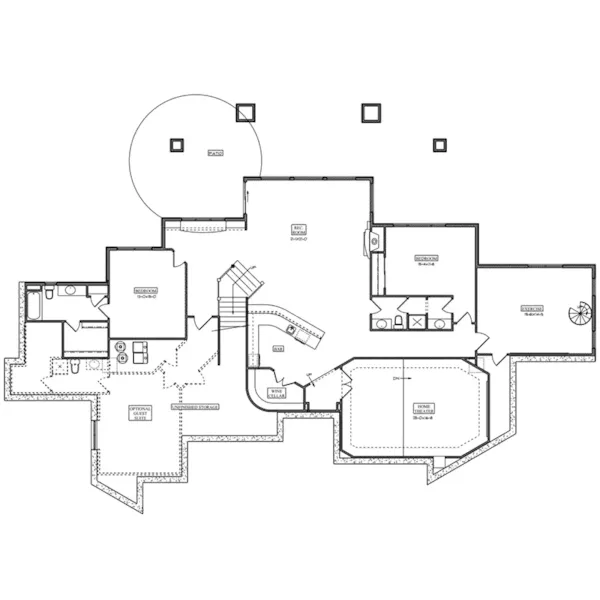 Ranch House Plan Lower Level Floor - Wescot Manor Luxury Home 101D-0071 - Shop House Plans and More