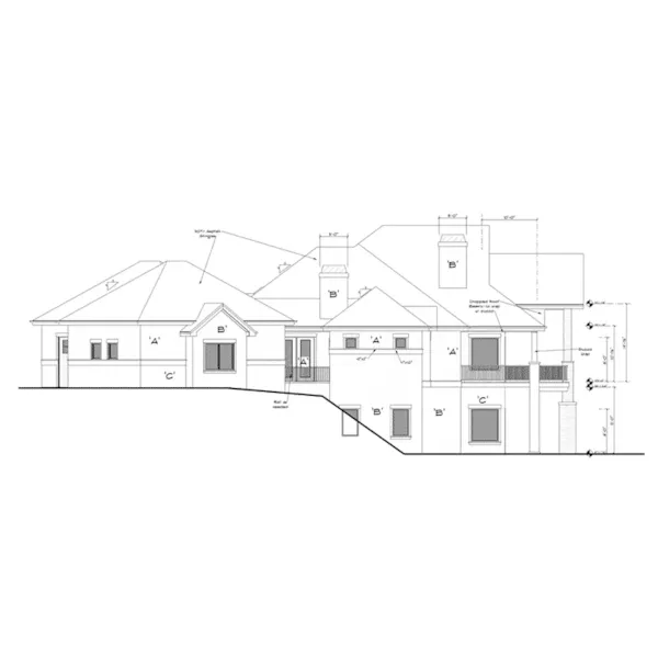 Ranch House Plan Right Elevation - Wescot Manor Luxury Home 101D-0071 - Shop House Plans and More