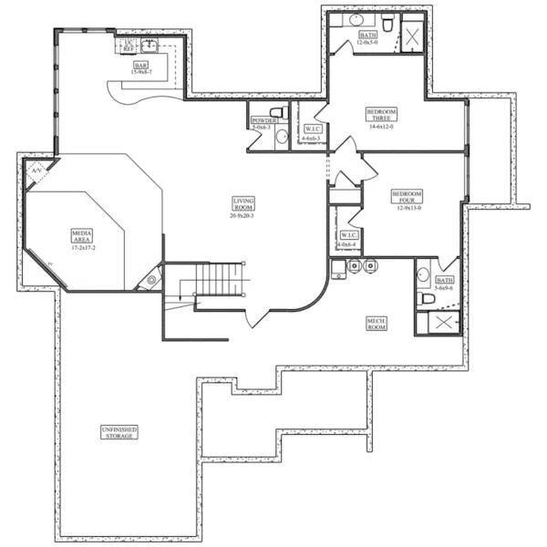 Cabin & Cottage House Plan Optional Lower Level - Canyon Creek Lane Ranch Home 101D-0073 - Search House Plans and More