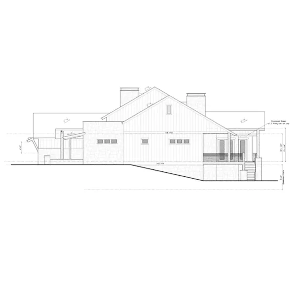 Prairie House Plan Right Elevation - Sandpiper Lane Farmhouse 101D-0076 - Shop House Plans and More