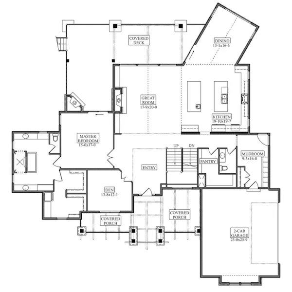 Country House Plan First Floor - Mission Creek Modern Farmhouse 101D-0083 - Shop House Plans and More