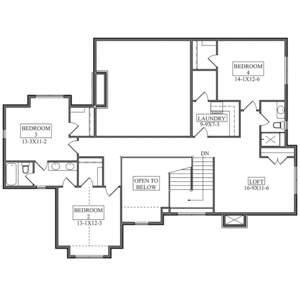 Country House Plan Second Floor - Mission Creek Modern Farmhouse 101D-0083 - Shop House Plans and More