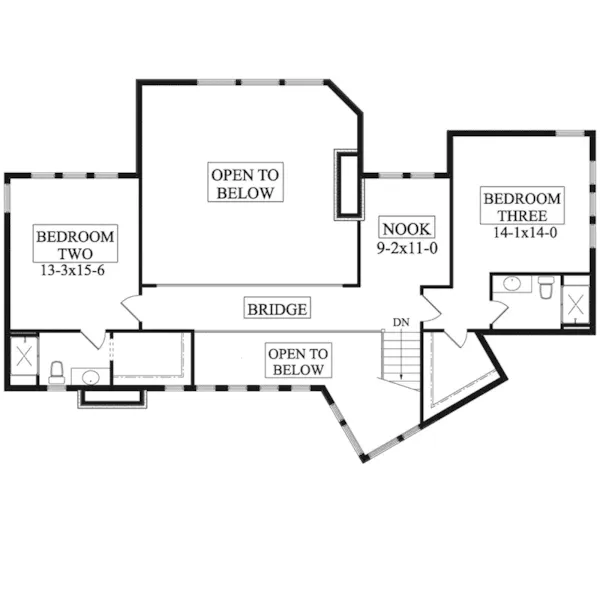 Beach & Coastal House Plan Second Floor - Saddleback Modern Home 101D-0086 - Shop House Plans and More