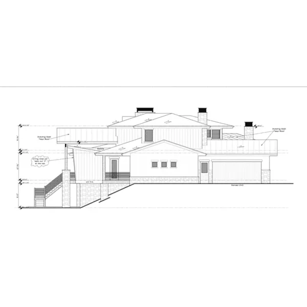 Beach & Coastal House Plan Left Elevation - Saddleback Modern Home 101D-0086 - Shop House Plans and More