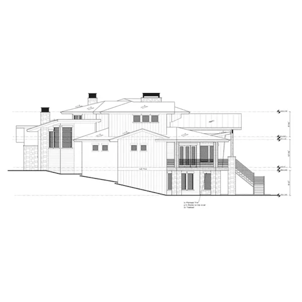 Beach & Coastal House Plan Right Elevation - Saddleback Modern Home 101D-0086 - Shop House Plans and More