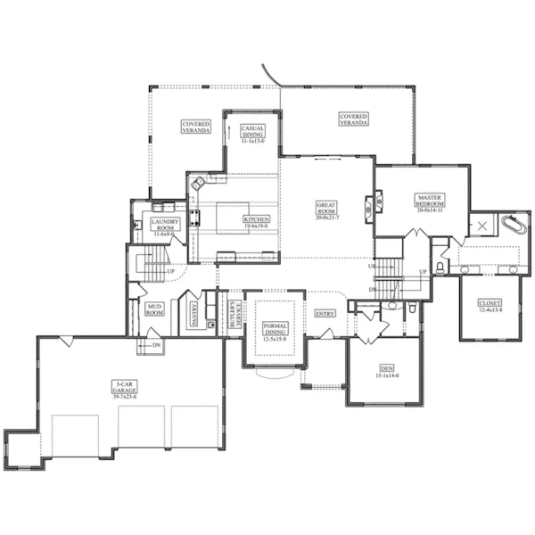 Italian House Plan First Floor - Valencia Road Luxury Home 101D-0091 - Shop House Plans and More