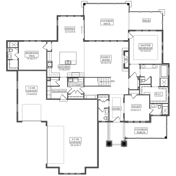 Mediterranean House Plan First Floor - Cactus Trail Prairie Home 101D-0096 - Shop House Plans and More