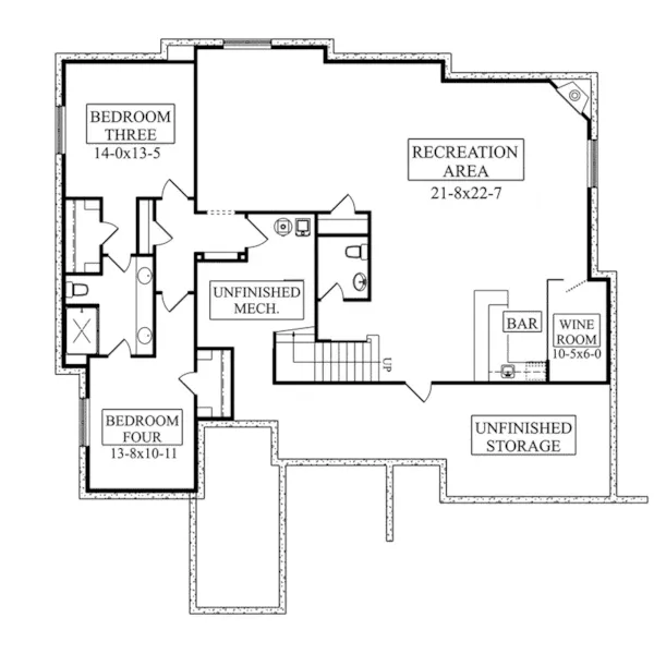 Country House Plan Lower Level Floor - Silverhawk Ranch Home 101D-0097 - Shop House Plans and More