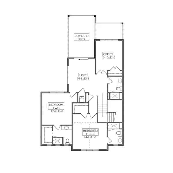 Farmhouse Plan Second Floor - Chelsey Craftsman Home 101D-0103 - Shop House Plans and More