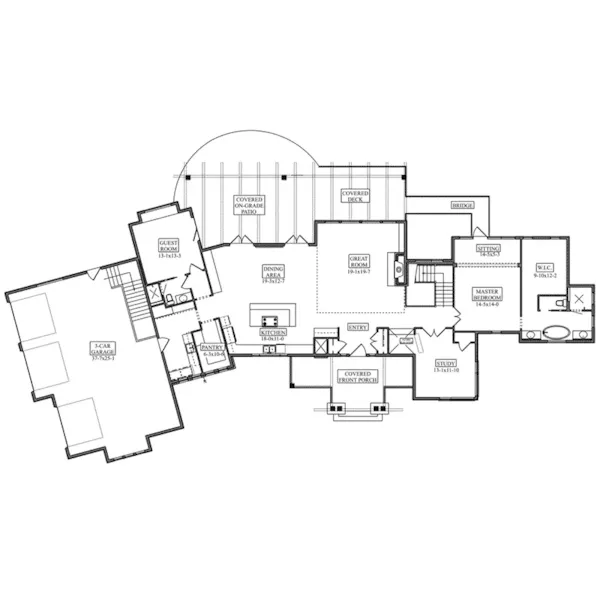 Florida House Plan First Floor - McKinsey Road Modern Home 101D-0106 - Shop House Plans and More