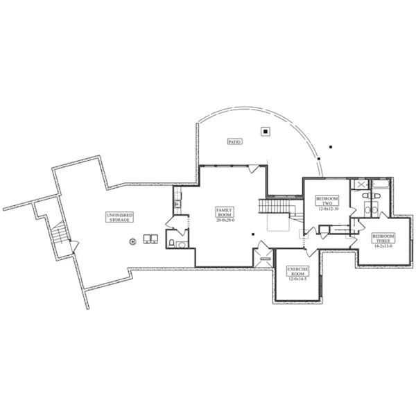 Florida House Plan Lower Level Floor - McKinsey Road Modern Home 101D-0106 - Shop House Plans and More